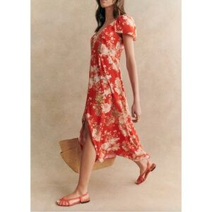 Sezane Alessia Dress Red Floral